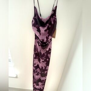 Purple Camouflage Slip Dress